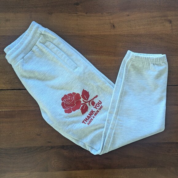 NEW MARKET Studios Rose Graphic Sweatpants Joggers L